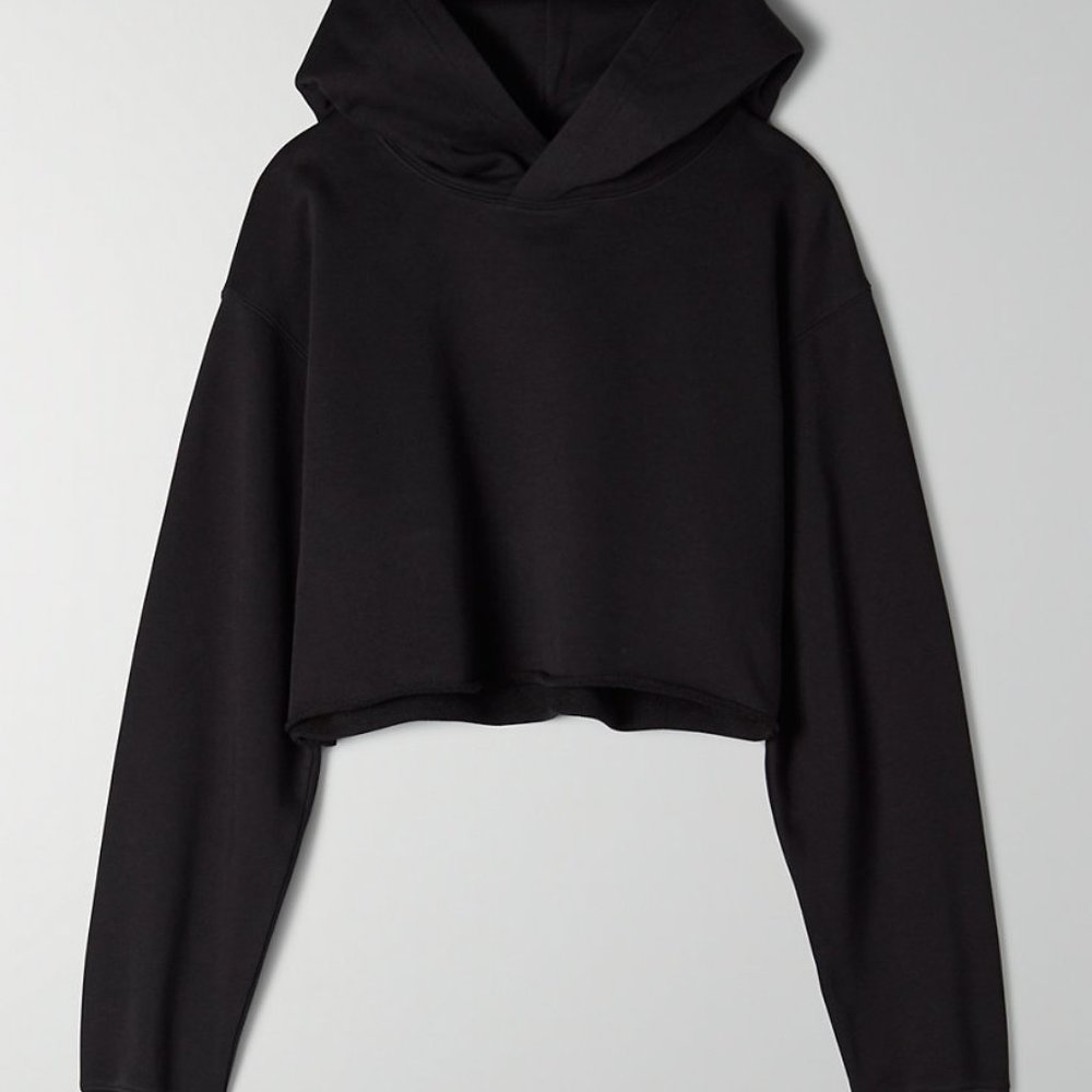 Black Aritzia TNA Perfect Hoodie Crop Sz M